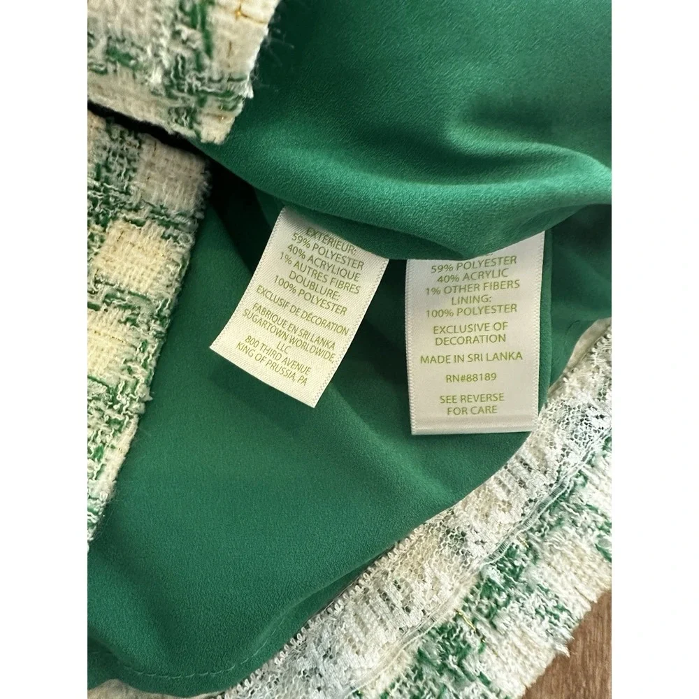 Lilly Pulitzer Girls Shift Dress Fiddle leaf Green Windowpane Tweed Sz 3